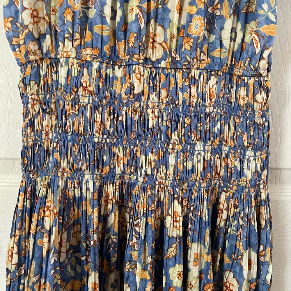 Current Air Blue Floral Long Sleeve Dress Medium - Picture 4 of 4